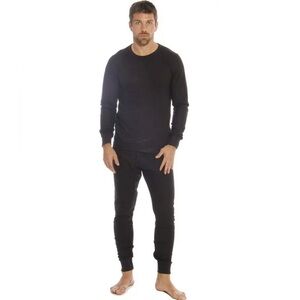 AT THE BUZZER THERMAL UNDERWEAR SET MEN BASE LAYER LONG JHONS BLACK COLOR SIZE M